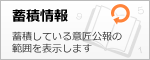 蓄積情報　蓄積している登録意匠と意匠公報の範囲を表示します